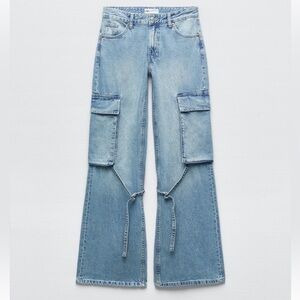 Women's Oversized Blue Cargo Jeans